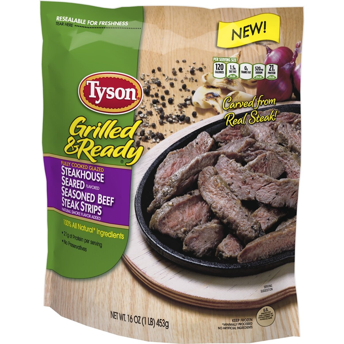 slide 1 of 7, Tyson Grilled & Ready Italian Herb & Tomato Chicken Breast Strips, 22 oz