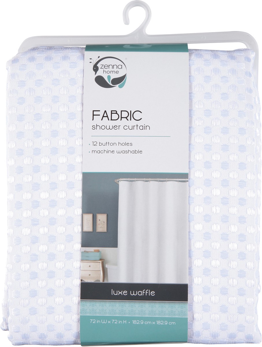 slide 5 of 9, Zenna Home Fabric Luxe Waffle White Shower Curtain 1 ea, 1 ct