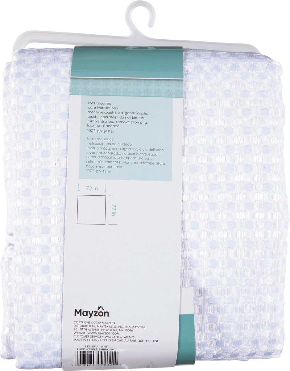 slide 7 of 9, Zenna Home Fabric Luxe Waffle White Shower Curtain 1 ea, 1 ct