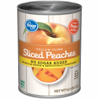 slide 1 of 1, Kroger Yellow Cling Sliced Peaches No Sugar Added, 14.5 oz