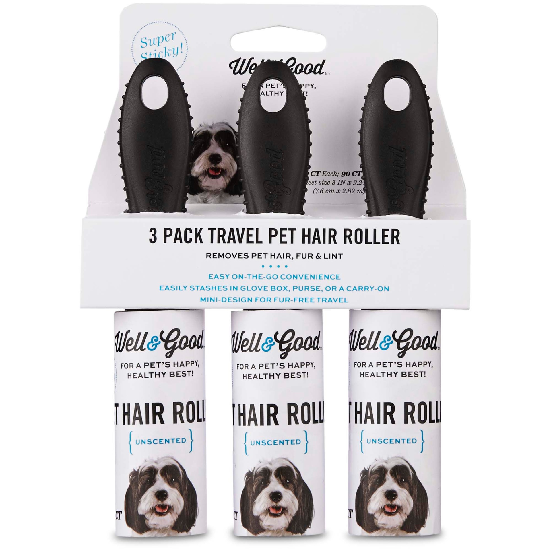 slide 1 of 1, Well & Good Travel Pet Hair Roller 3 Pack Set, 1 ct