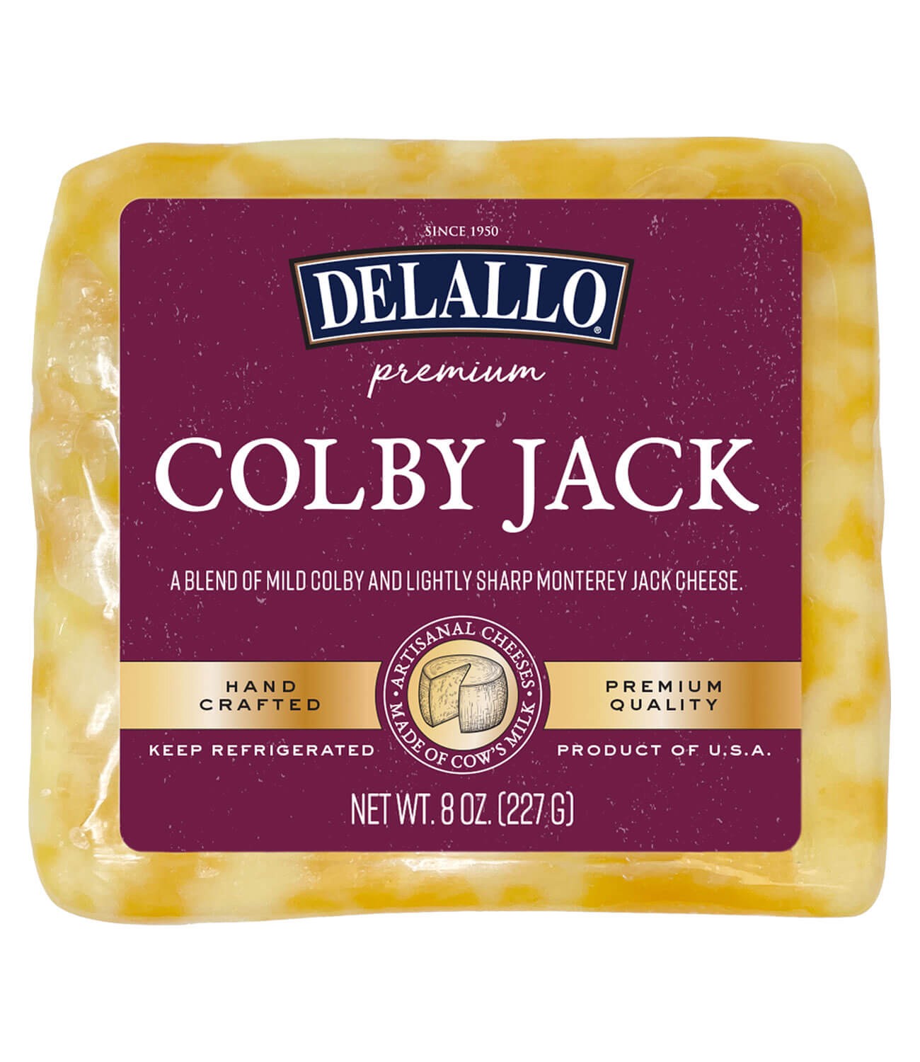 slide 1 of 1, Delallo Colby Jack Cheese, 8 oz