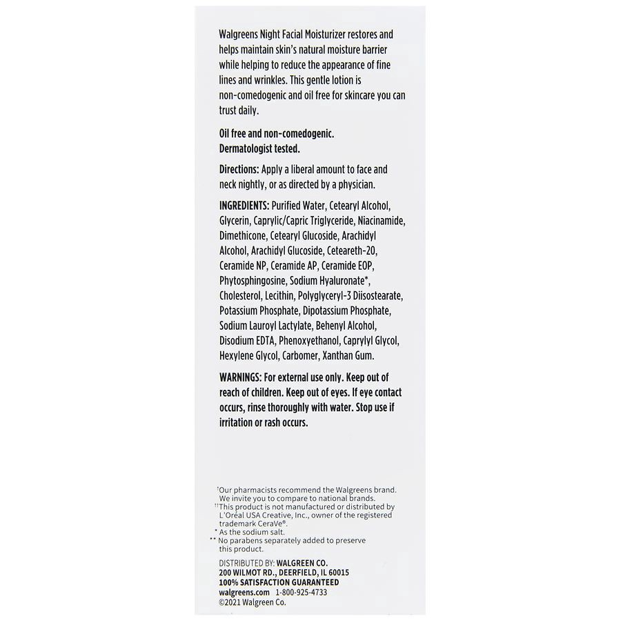 slide 3 of 5, Walgreens Night Facial Moisturizing Lotion, 3 oz