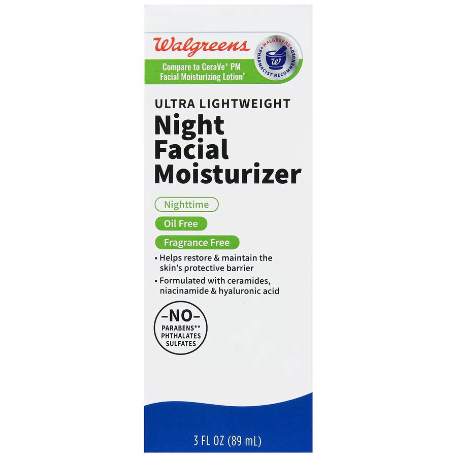 slide 1 of 5, Walgreens Night Facial Moisturizing Lotion, 3 oz