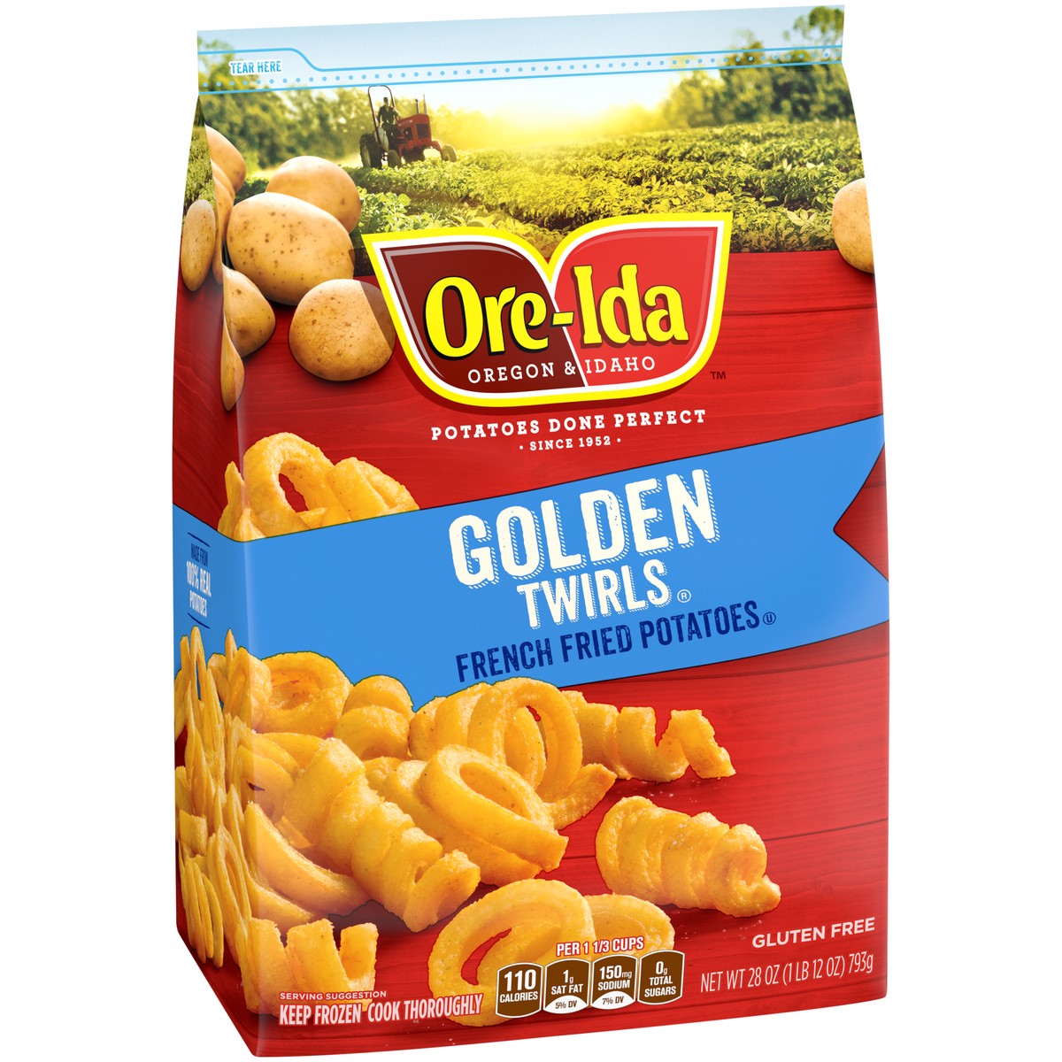 slide 4 of 9, Ore-Ida Golden Twirls French Fries Fried Frozen Potatoes, 28 oz Bag, 28 oz