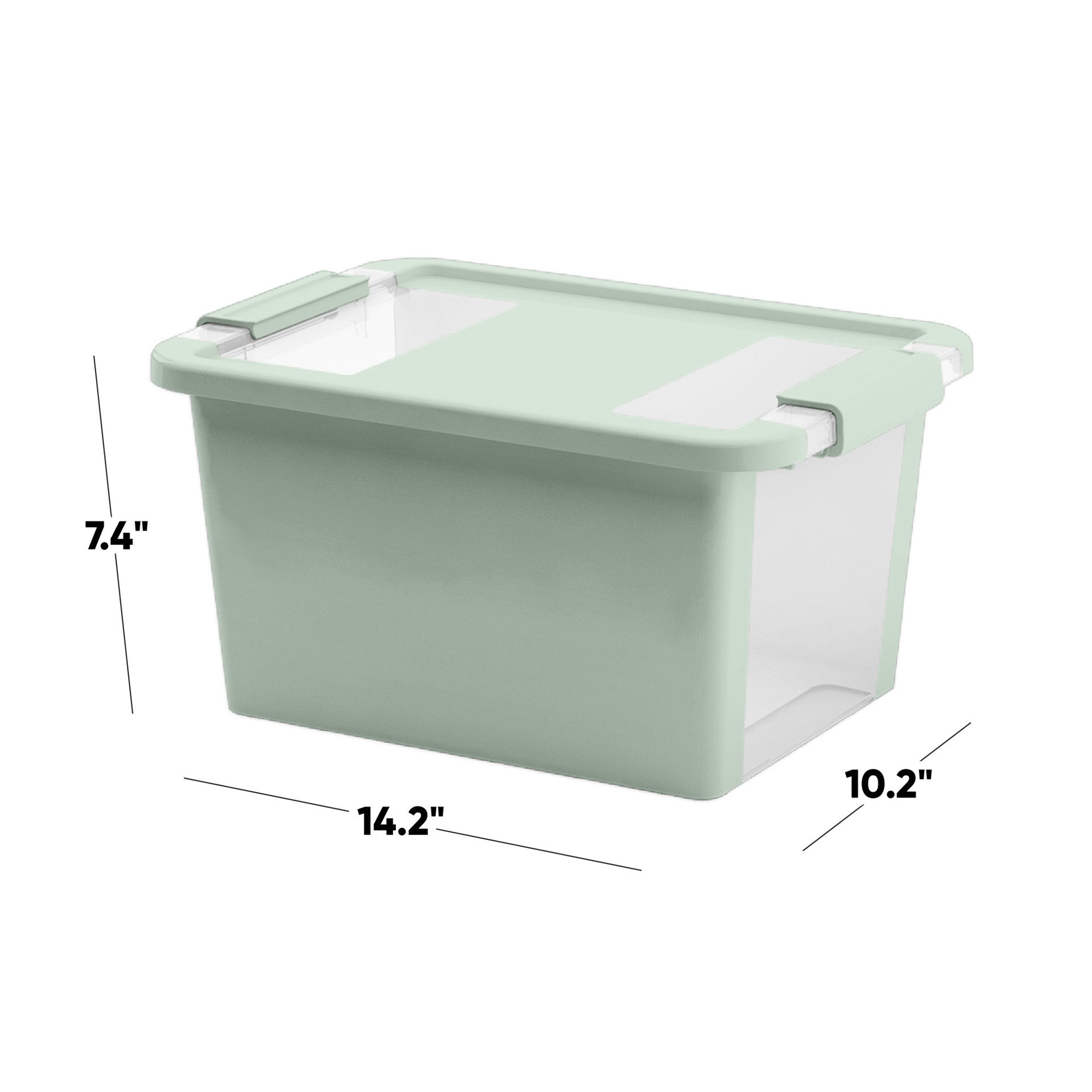 slide 5 of 5, Curver Versa Plastic Hinged Lid Storage Box, 7 in x 14 in x 10 in