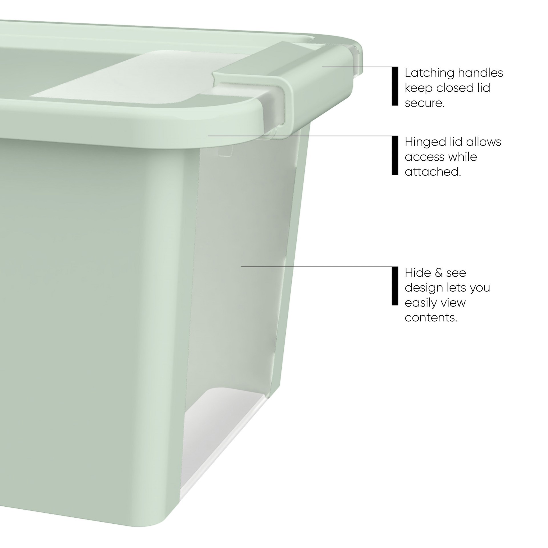 slide 2 of 5, Curver Versa Plastic Hinged Lid Storage Box, 7 in x 14 in x 10 in