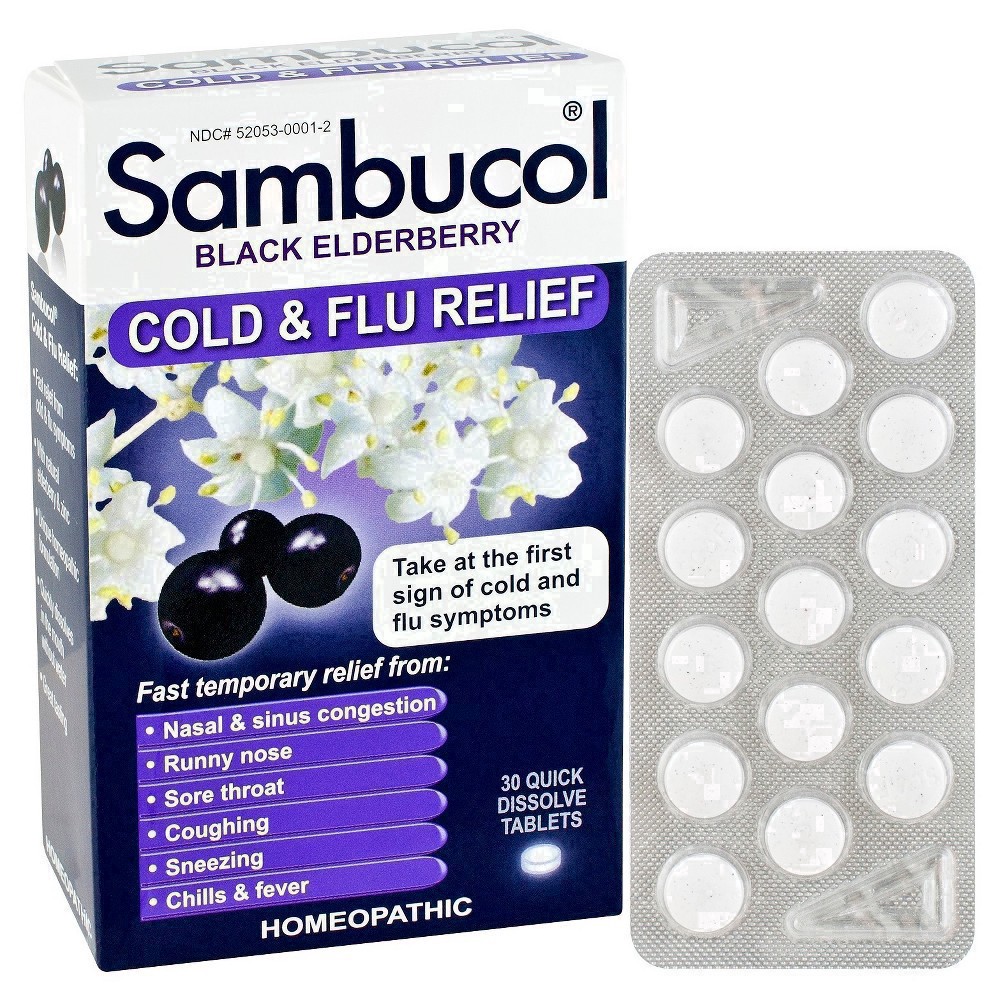 slide 16 of 97, Sambucol Black Elderberry Homeopathic Cold & Flu Relief Tablets - 30ct, 30 ct
