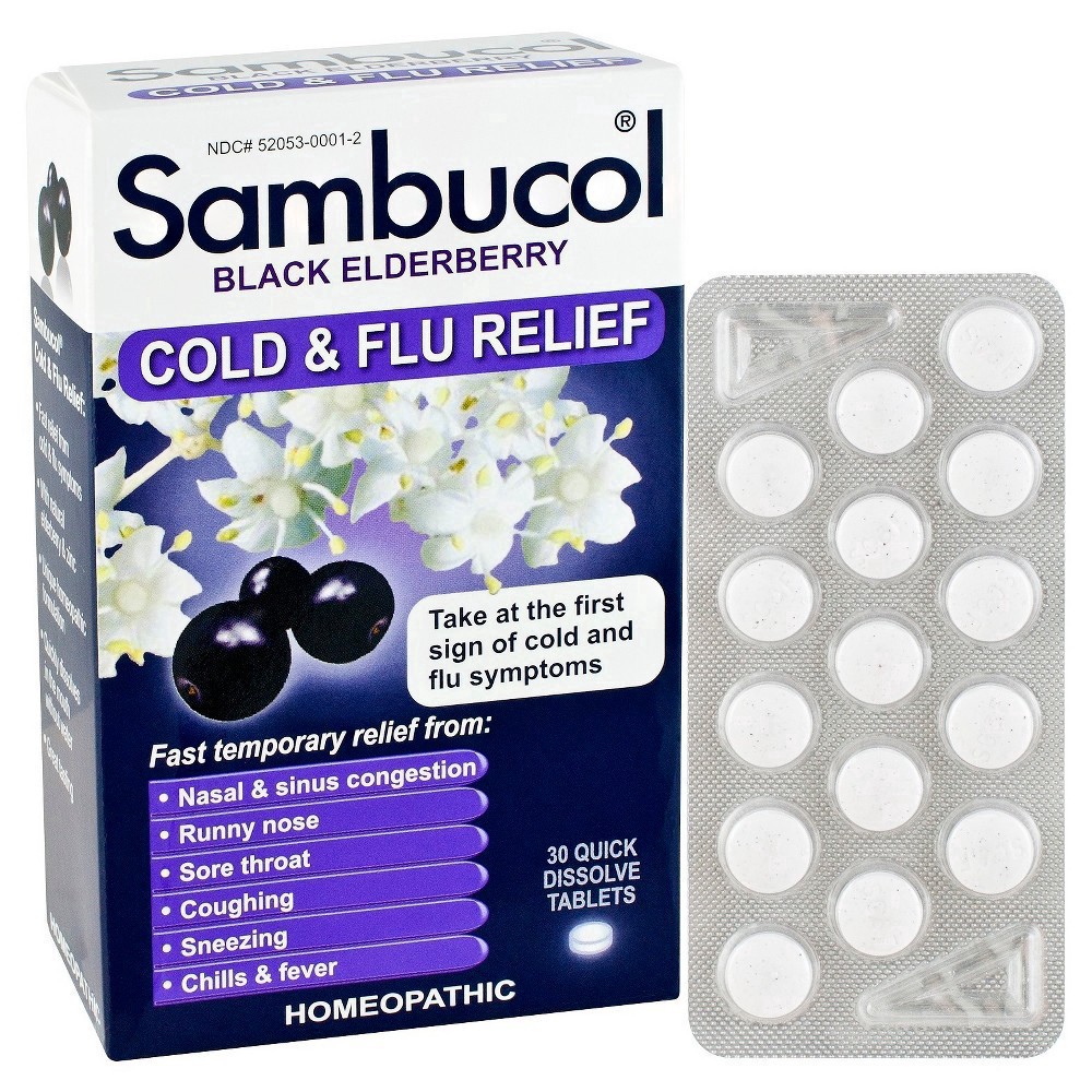 slide 4 of 97, Sambucol Black Elderberry Homeopathic Cold & Flu Relief Tablets - 30ct, 30 ct