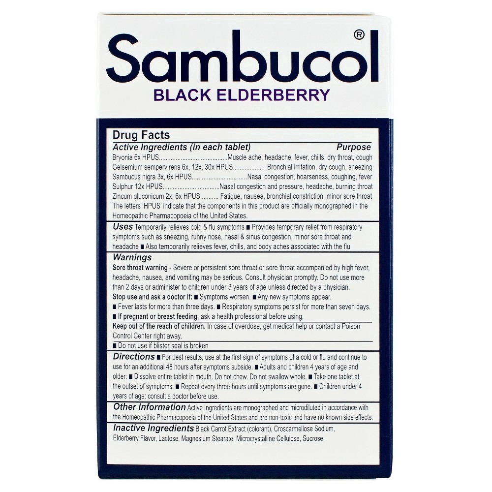 slide 40 of 97, Sambucol Black Elderberry Homeopathic Cold & Flu Relief Tablets - 30ct, 30 ct
