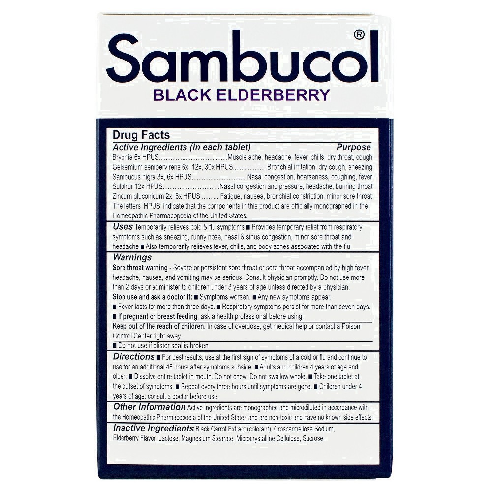slide 14 of 97, Sambucol Black Elderberry Homeopathic Cold & Flu Relief Tablets - 30ct, 30 ct