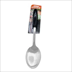 IMUSA Stainless Steel Solid Spoon with Black Handle