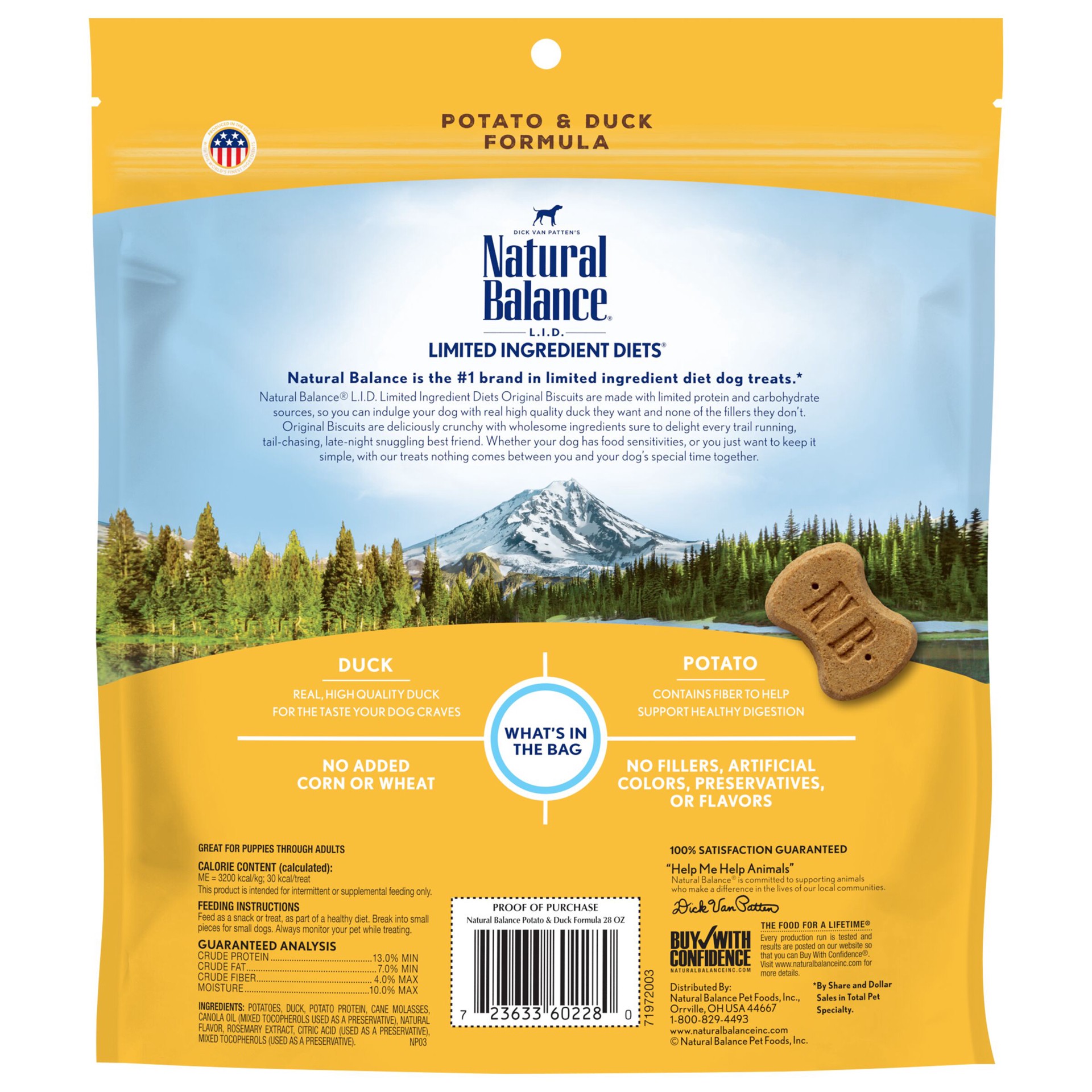 slide 5 of 5, Natural Balance L.I.T. Limited Ingredient Treats Potato & Duck Formula Dry Dog Treats, 28-Ounce, 28 oz