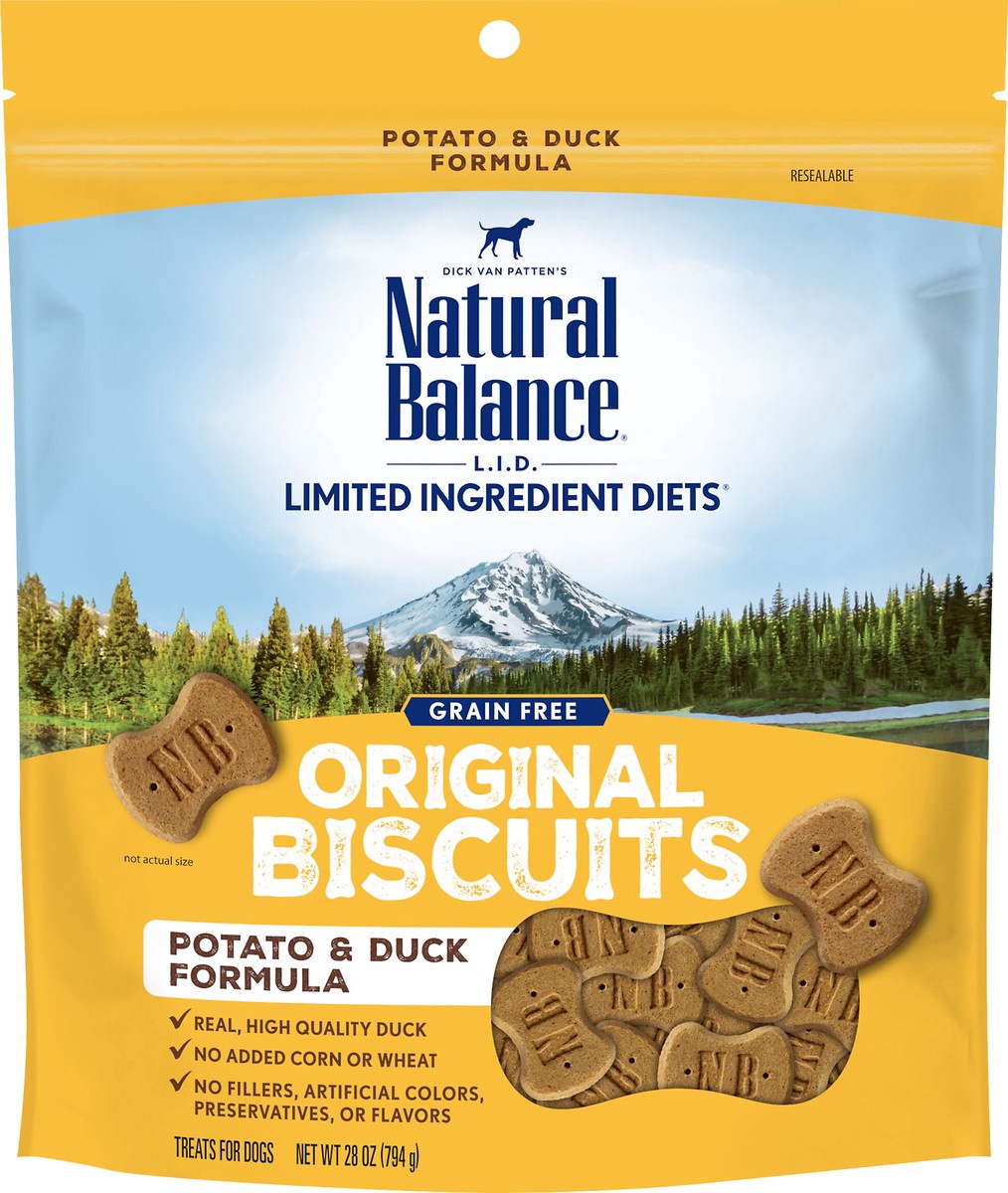 slide 1 of 5, Natural Balance L.I.T. Limited Ingredient Treats Potato & Duck Formula Dry Dog Treats, 28-Ounce, 28 oz