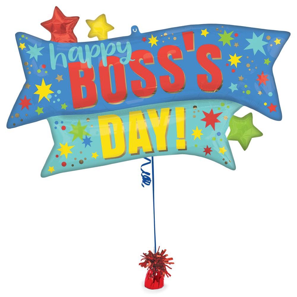 slide 4 of 4, Happy Boss's Day Oversized Helium Filled Balloon, 38 in