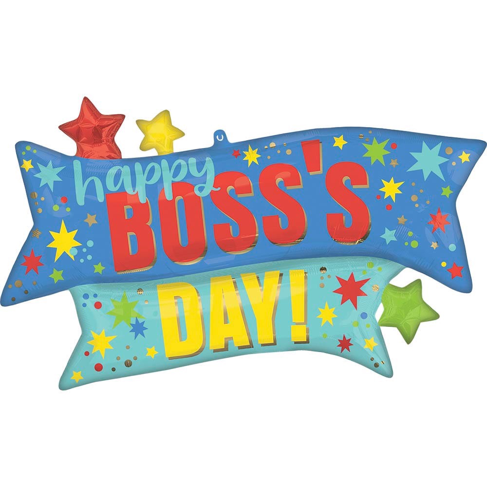 slide 2 of 4, Happy Boss's Day Oversized Helium Filled Balloon, 38 in