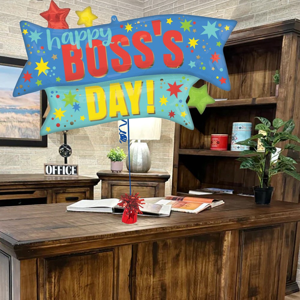 slide 3 of 4, Happy Boss's Day Oversized Helium Filled Balloon, 38 in