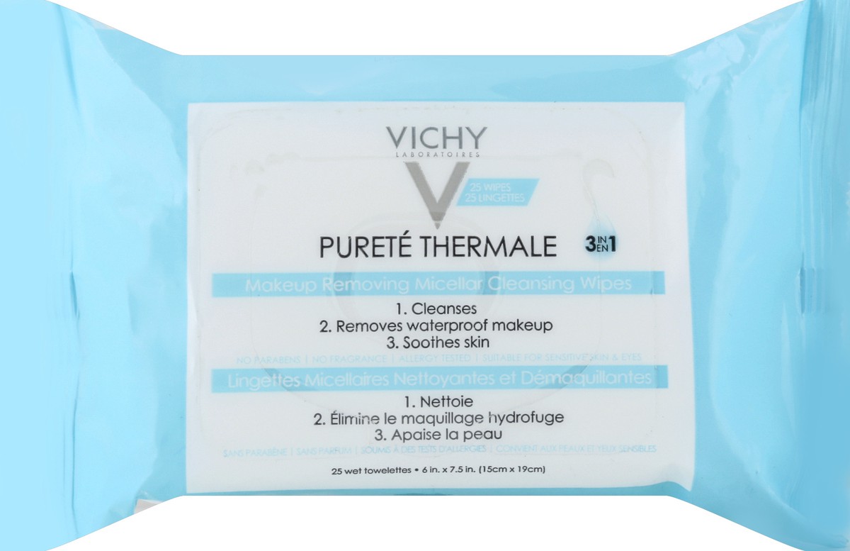 slide 1 of 8, Vichy Wipes 25 ea, 25 ct