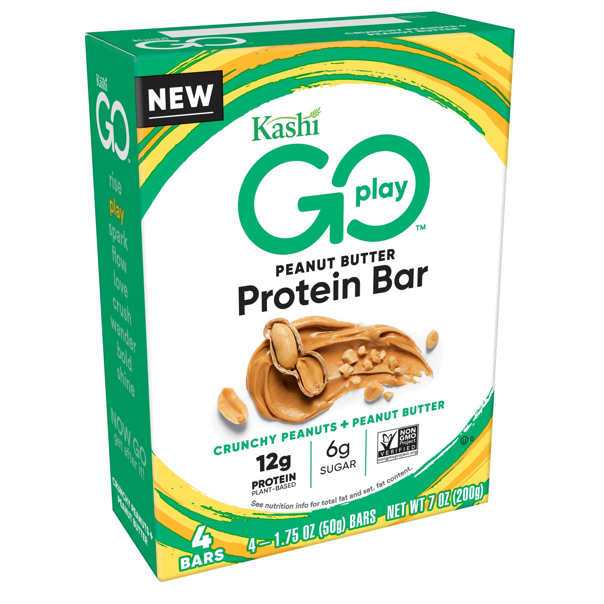 slide 1 of 5, Kashi GO Crunchy Peanuts and Peanut Butter Protein Bars, 7 oz