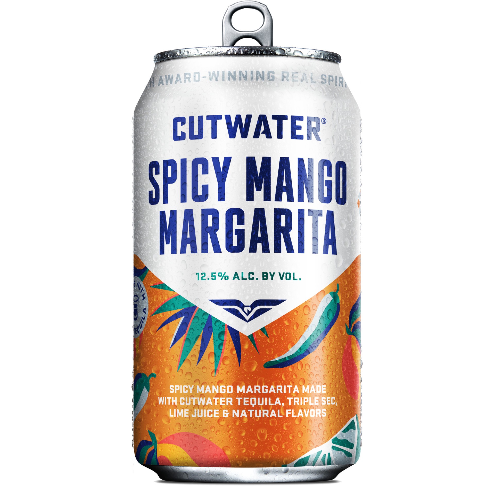slide 3 of 8, Cutwater Spirits Tequila Spicy Mango Margarita 4 Pack 12 fl oz Cans, 48 fl oz