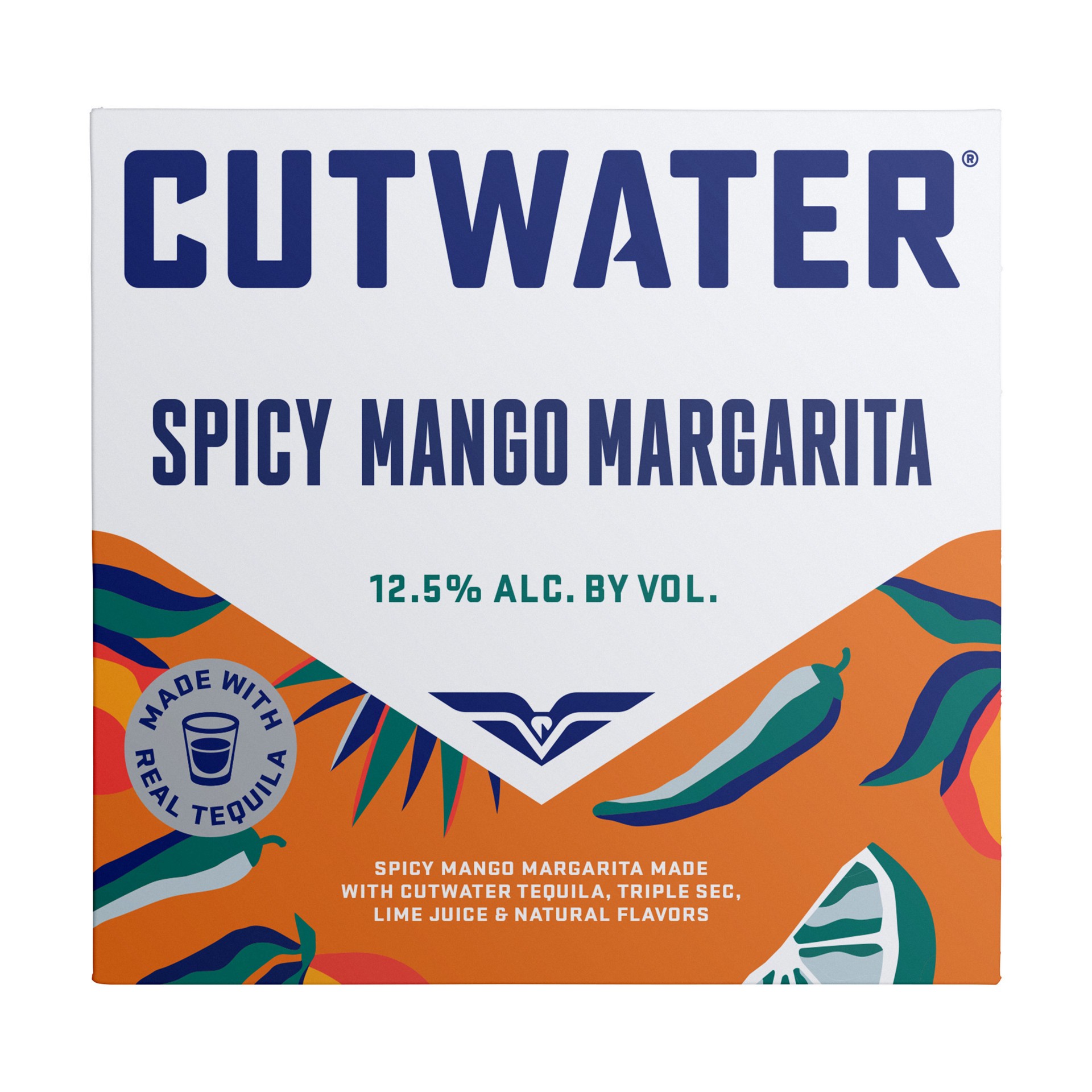 slide 6 of 8, Cutwater Spirits Tequila Spicy Mango Margarita 4 Pack 12 fl oz Cans, 48 fl oz