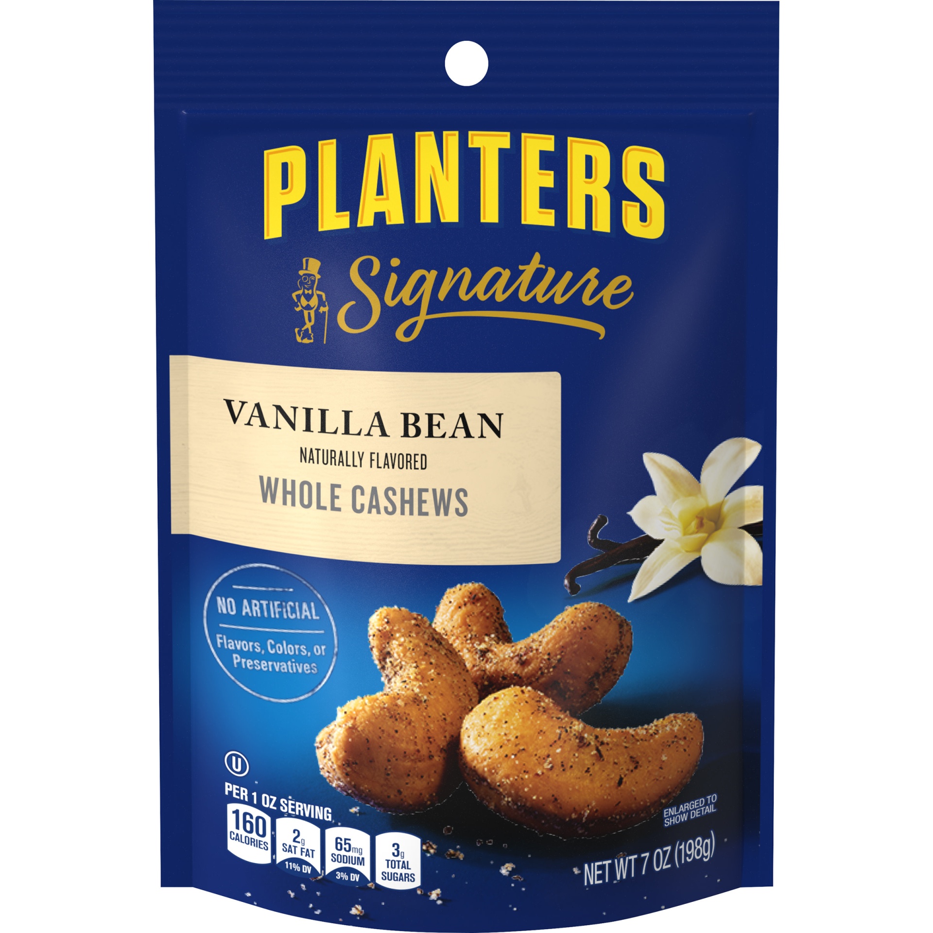 slide 1 of 1, Planters Signature Vanilla Bean Whole Cashews, 7 oz