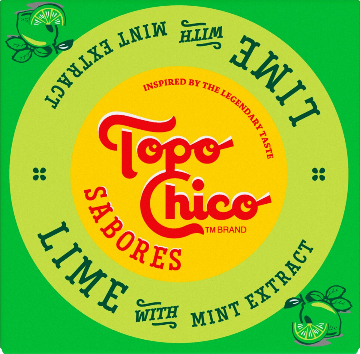 slide 6 of 12, Topo Chico Sabores Lime With Mint Extract Cans, 12 fl oz, 4 Pack, 4 ct