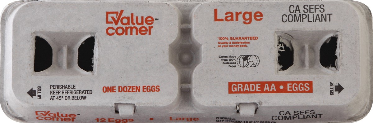 slide 2 of 5, Value Corner Large Shell Eggs, 12 ct
