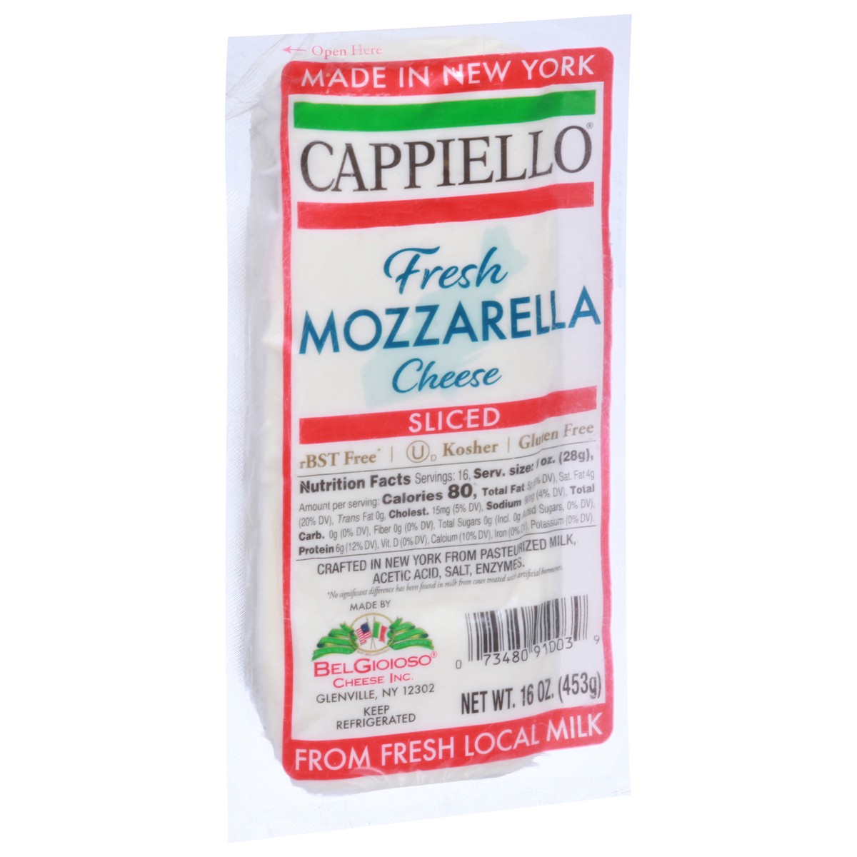 slide 2 of 9, Cappiello Fresh Mozzarella Sliced Cheese 16 oz, 16 oz