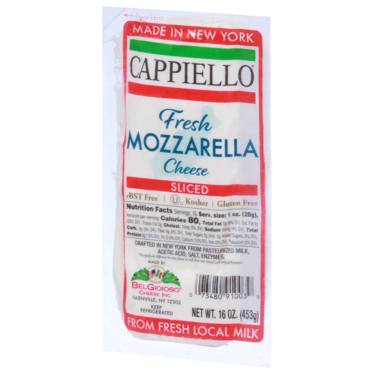 slide 3 of 9, Cappiello Fresh Mozzarella Sliced Cheese 16 oz, 16 oz