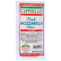 Cappiello Fresh Mozzarella Sliced Cheese 16 oz