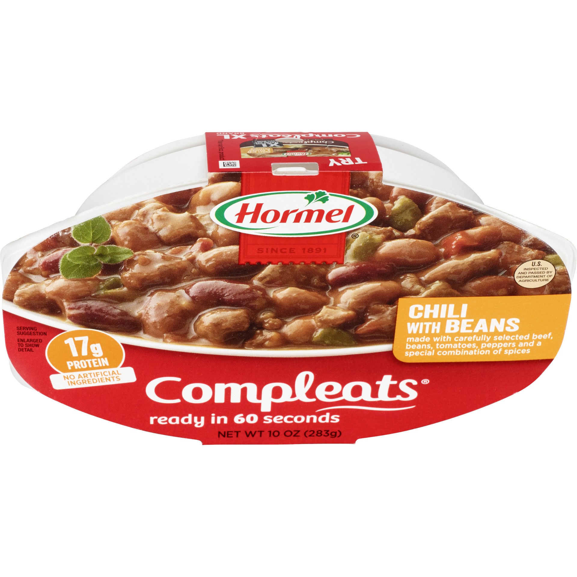 slide 1 of 7, Hormel COMPLEATS Chili With Beans, 10 oz