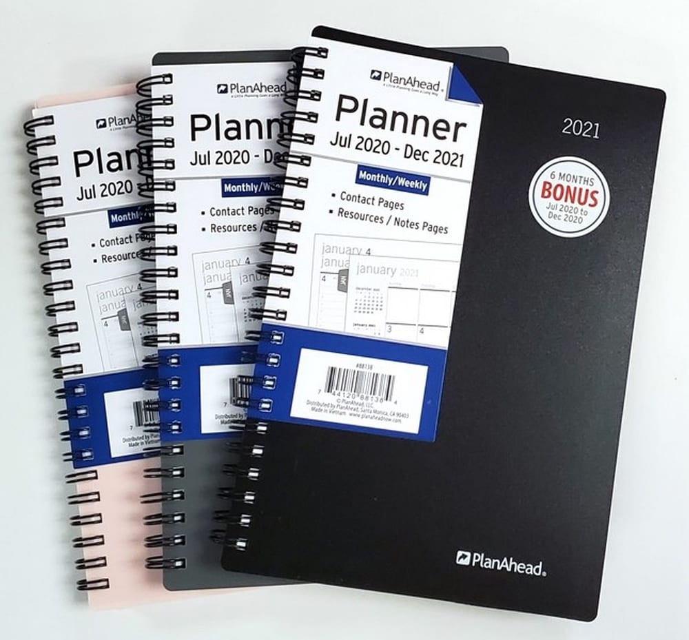 slide 1 of 1, PlanAhead 2020/2021 Wirebound Planner - Assorted, 1 ct