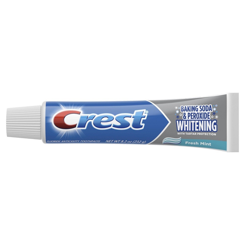 slide 2 of 3, Crest Baking Soda & Peroxide Whitening With Tartar Protection Toothpaste - Fresh Mint, 8.2 oz