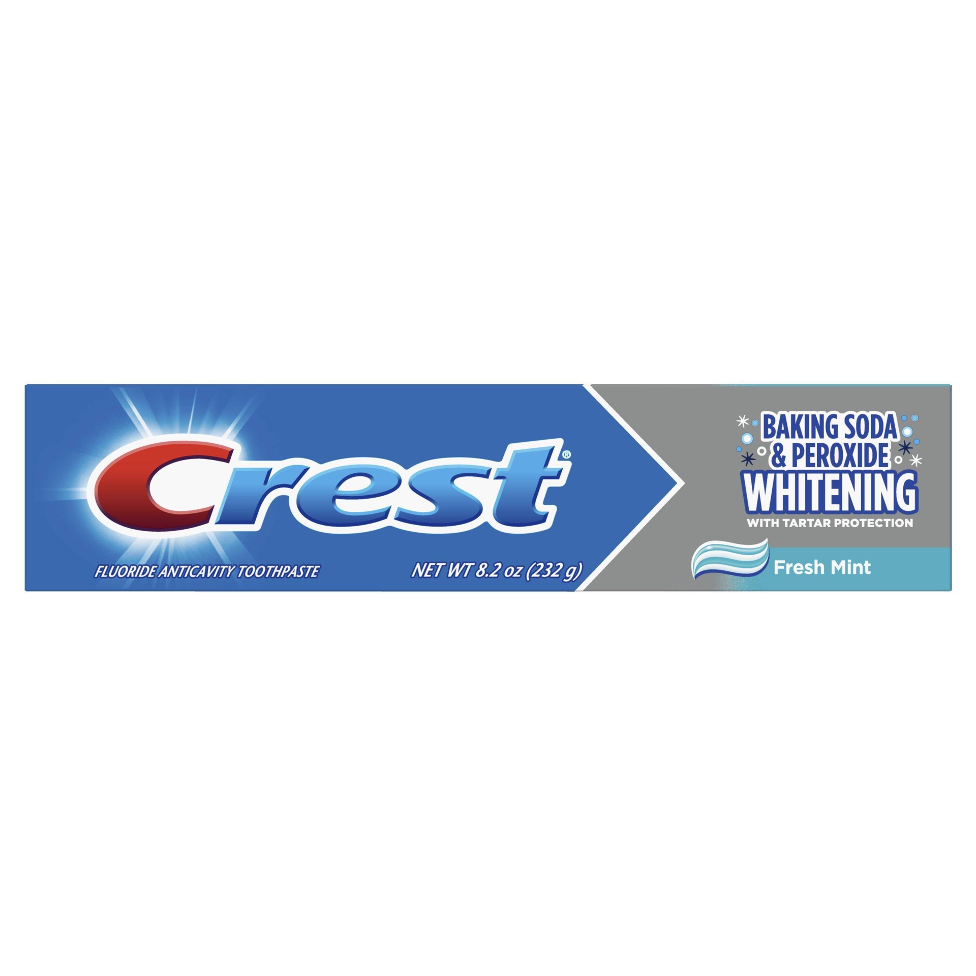slide 1 of 3, Crest Baking Soda & Peroxide Whitening With Tartar Protection Toothpaste - Fresh Mint, 8.2 oz