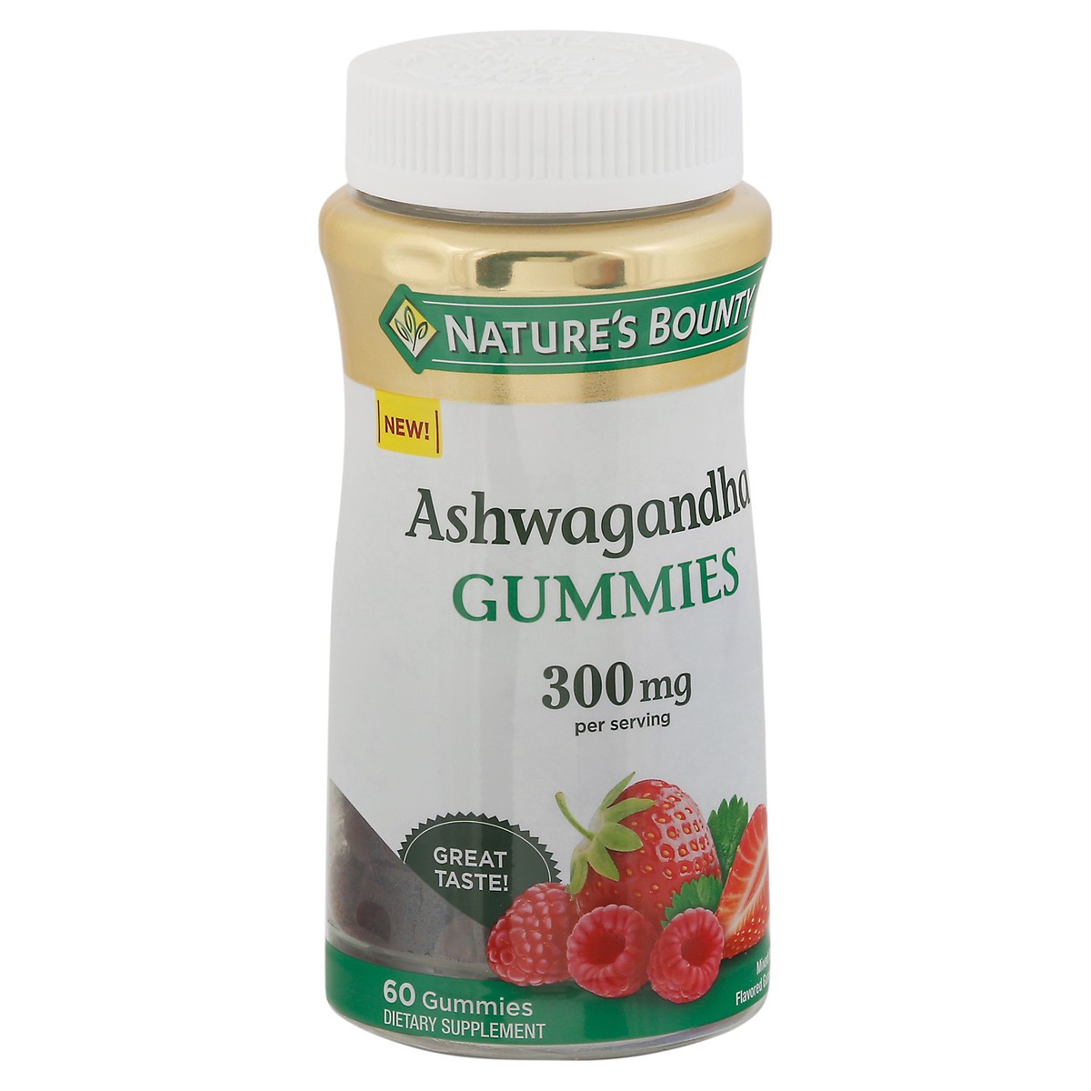 slide 6 of 9, Nature's Bounty 300 mg Mixed Berry Flavored Ashwagandha 60 Gummies, 60 ct