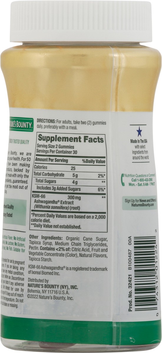 slide 3 of 9, Nature's Bounty 300 mg Mixed Berry Flavored Ashwagandha 60 Gummies, 60 ct