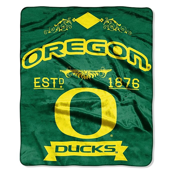 slide 1 of 1, NCAA University of Oregon Raschel Throw Blanket, 1 ct