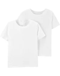 Carter's 2-Pack Cotton Undershirts, White, Size 6-7