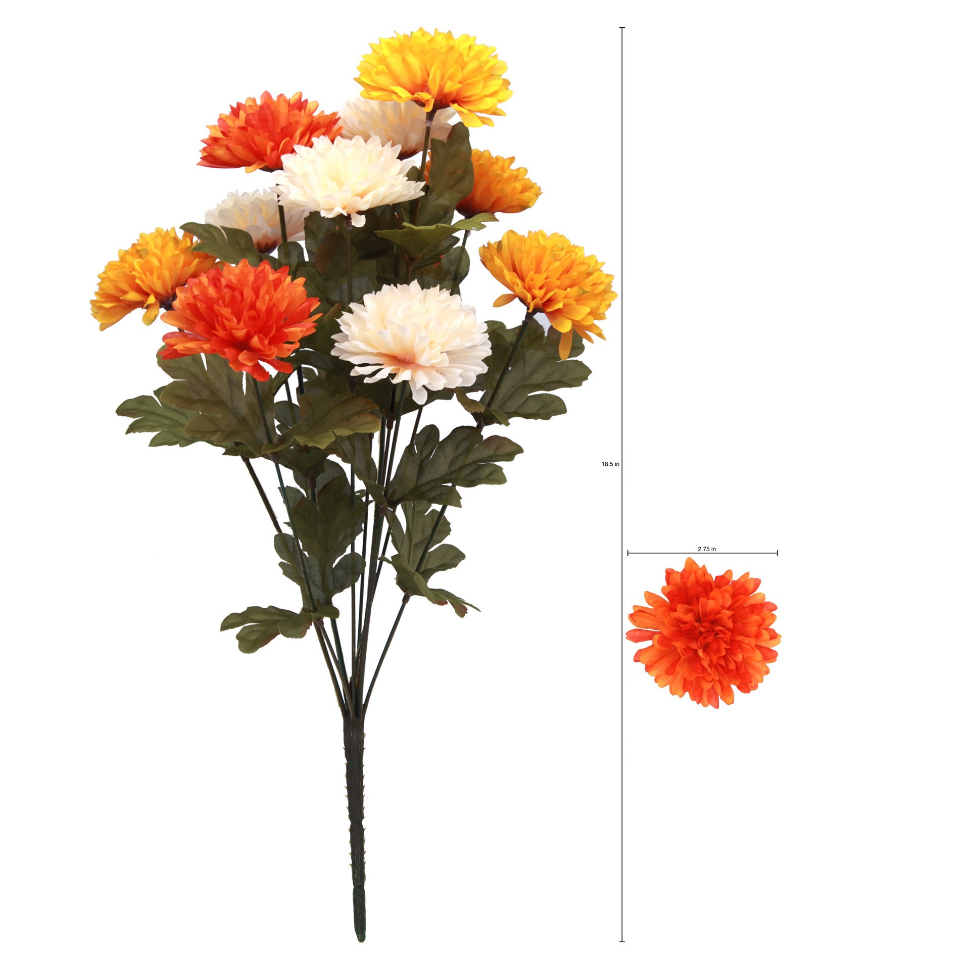 slide 2 of 3, 18.5" Basic Mum Mix Bush By Ashland, 7.48 in x 5.12 in x 18.5 in