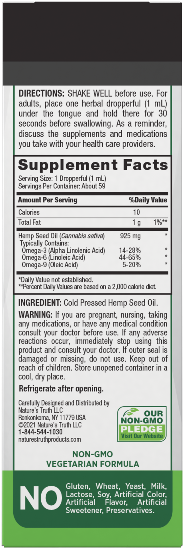 slide 3 of 3, Nature's Truth Hemp Seed Oil Liquid, 2 fl oz