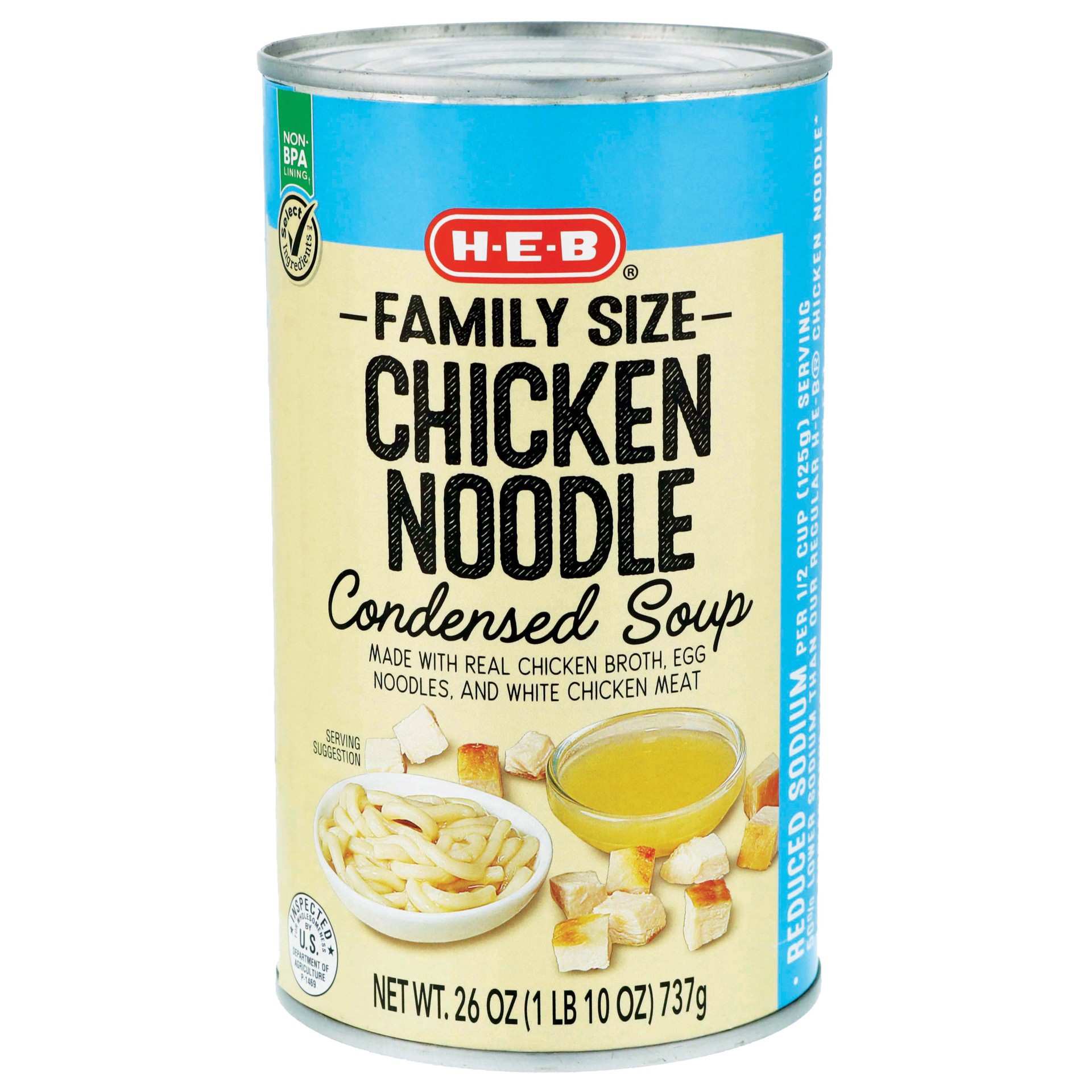 slide 1 of 1, H-E-B Select Ingredients Healthy Chicken Noodle Soup, 26 oz