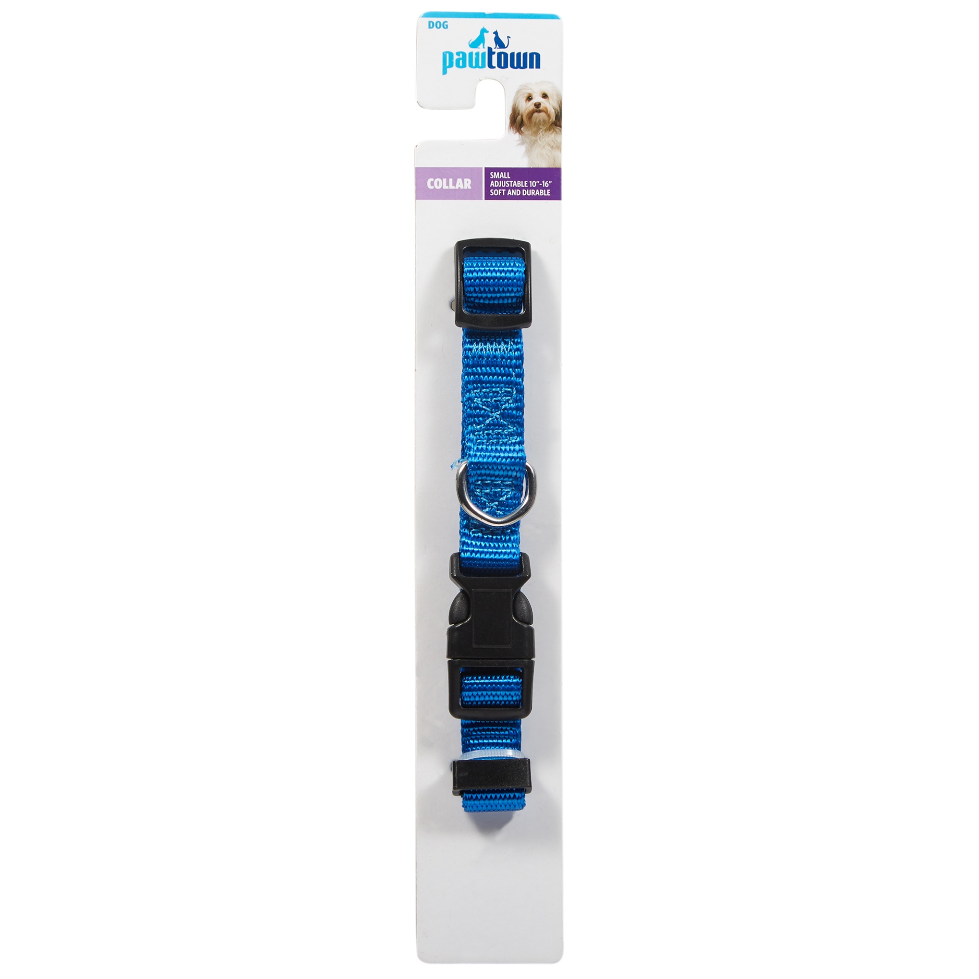 slide 1 of 2, Pawtown Small Nylon Collar, 10-15in, Blue, 1 ct