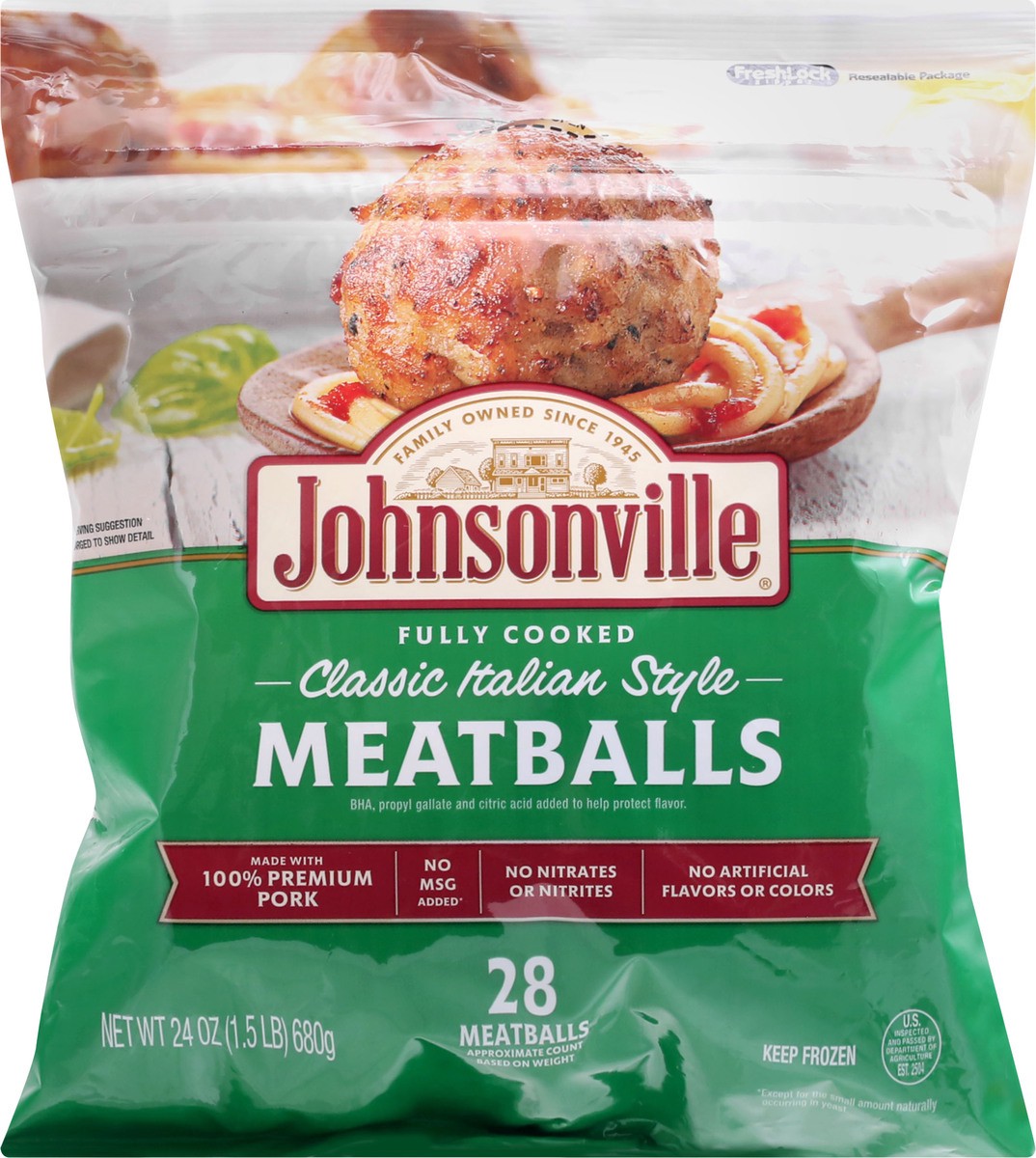 slide 1 of 12, Johnsonville Classic Italian Style Meatballs 28 ea, 28 ct