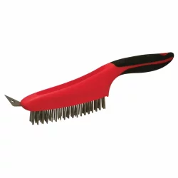 Red Devil Stainless Steel Wire Brush And Scraper - Red