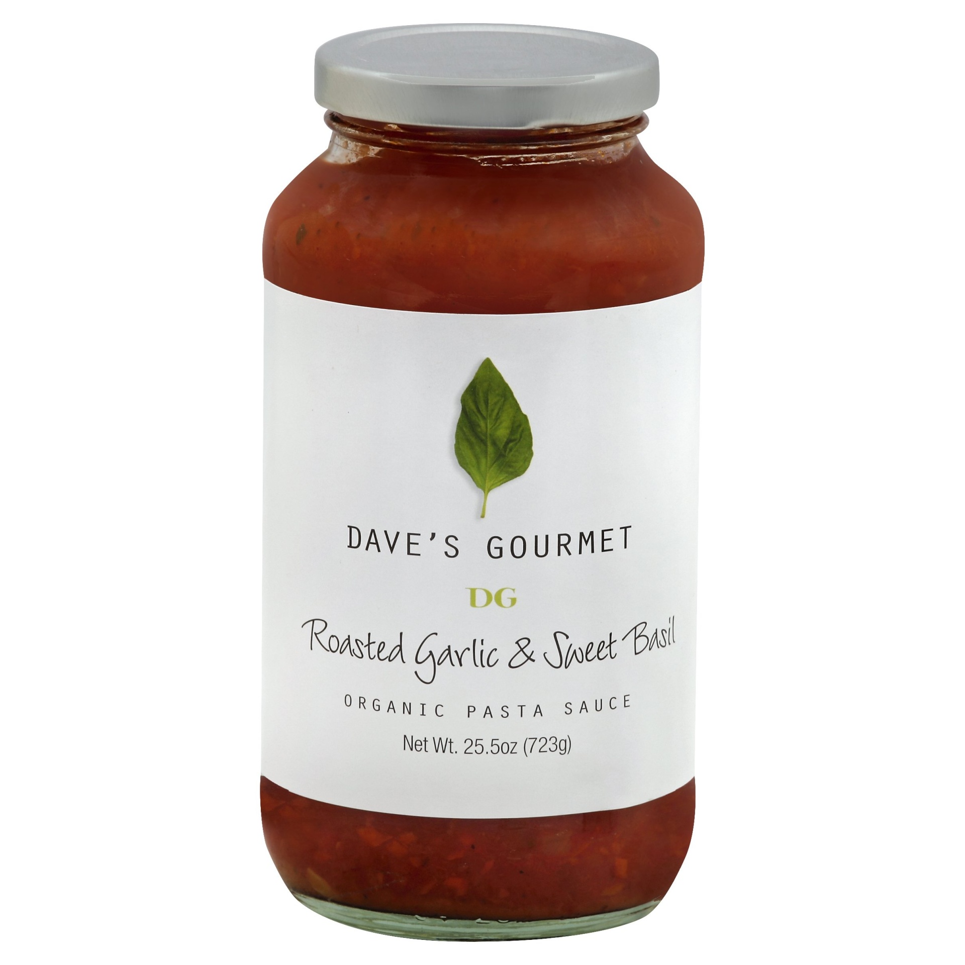 slide 1 of 2, Dave's Gourmet Specialty Foods Organic Roasted Garlic & Sweet Basil, 25.5 oz