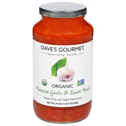 Dave's Gourmet Organic Roasted Garlic & Sweet Basil Pasta Sauce 24 oz