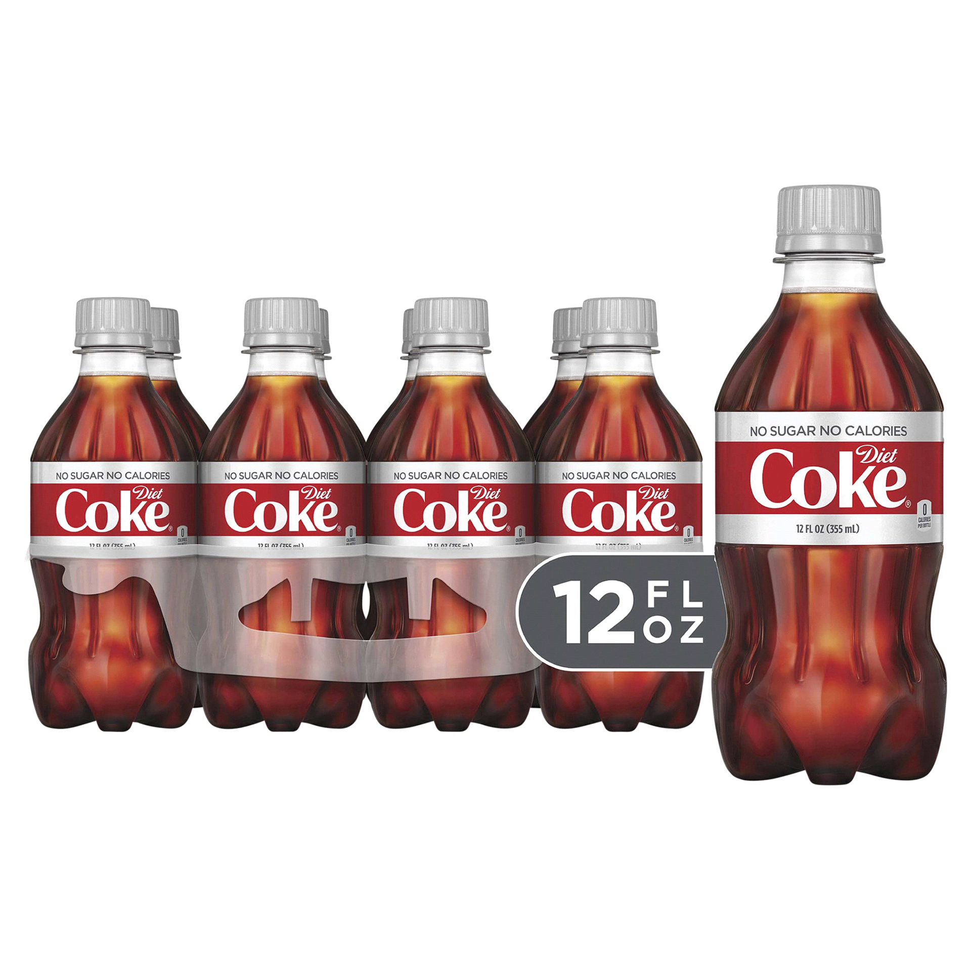 slide 1 of 3, Coca-Cola Diet Coke Bottles - 8 ct; 12 oz, 8 ct; 12 oz