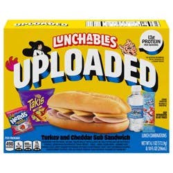 Lunchables Uploaded Turkey and Cheddar Sub Sandwich Snack Kit, 16.1 oz Box
