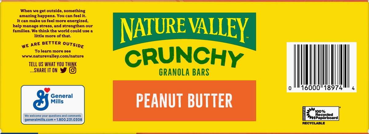 slide 7 of 9, Nature Valley Crunchy Granola Bars, Peanut Butter, 24 Bars, 17.88 OZ (12 Pouches), 12 ct